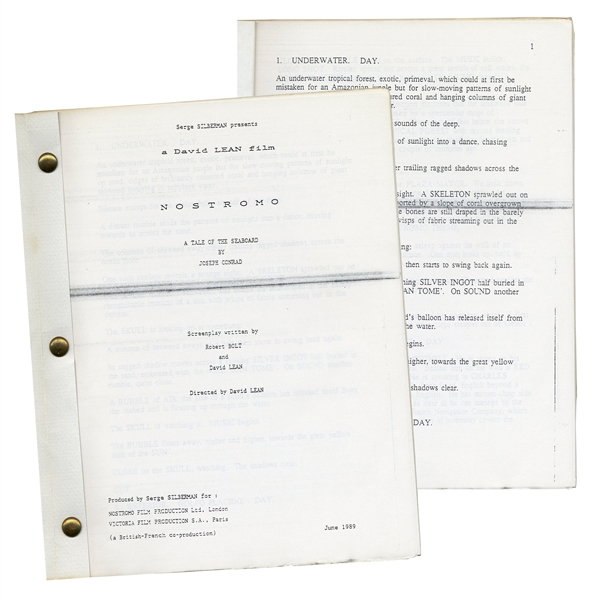 David Lean Script ''Nostromo'' -- Lean's Last Script From 1989 & the Project He Was Developing When He Died
